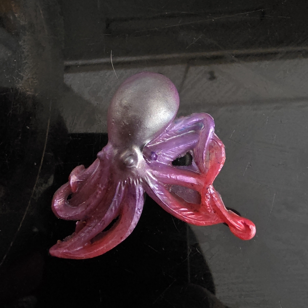 Unisex Resin Octopus Brooch Handmade